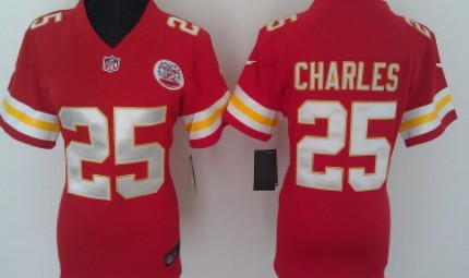 Nike Womens Team Jersey Kansas City Chiefs 25 Jamaal Charles Red Game